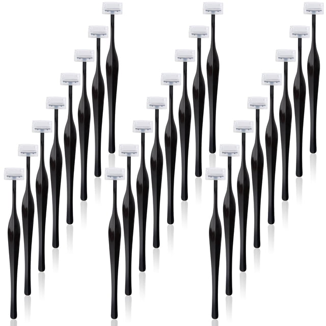 ANCIRS Paquete de 24 maquinillas de afeitar para cejas para mujeres, maquillaje facial, herramienta de afeitar en forma de T para cejas, kit de recorte de cejas de acero inoxidable para niñas, color n