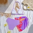 thumbnail image 5 of Yhhting Big Girls Halter Bikini 3 Piece Swimsuit Floral Print Bathing Suit With Cover Up Skirt Summer Child Girls Swimwear, 5 of 6
