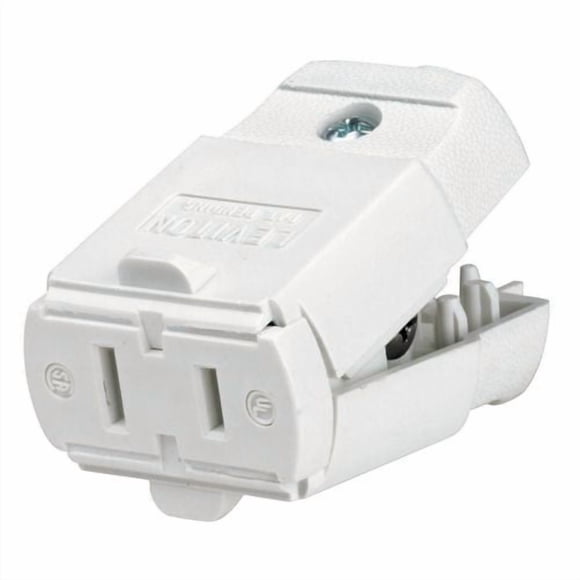 Leviton 15A-125V White 15A Polarized Clamptite Connector