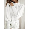 thumbnail image 3 of Sherrylily Women Chiffon Work Blouse Puff Long Sleeve Office Loose Shirt Casual Tops, 3 of 6