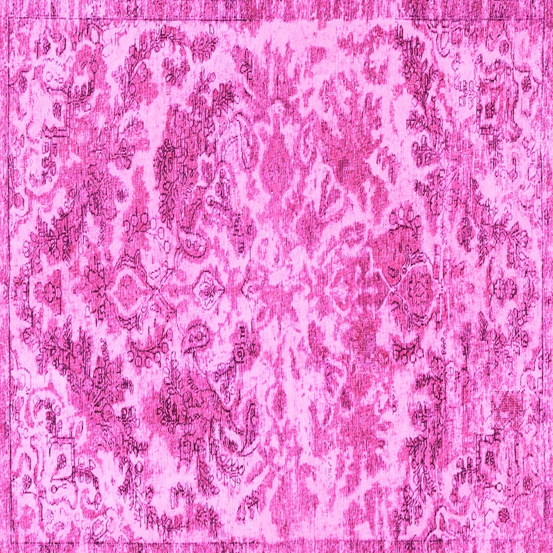 Ahgly Company Indoor Square Persian Pink Bohemian Area Rugs, 5' Square ...