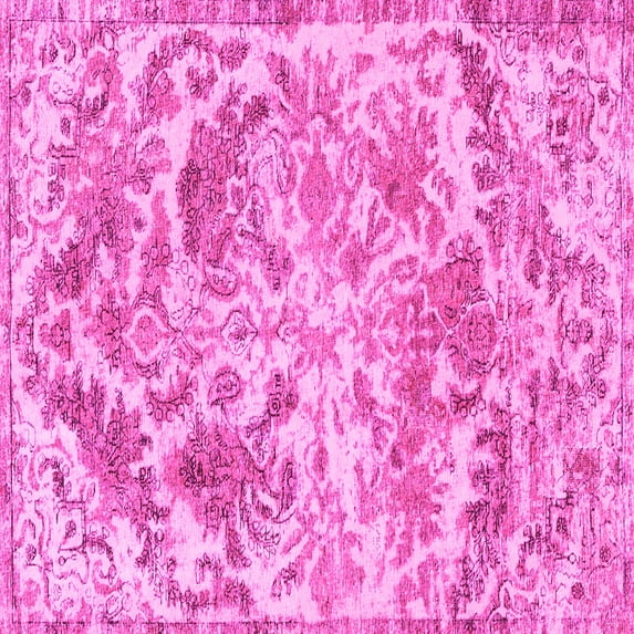 Ahgly Company Indoor Square Persian Pink Bohemian Area Rugs, 6' Square