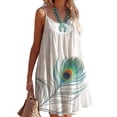 thumbnail image 1 of LUXUR Robes Courtes Mini pour Femmes Col Rond Été Robe d'Été Tunique Robe T-Shirt Sans Manches Évasée BGQK8D20220211B TG, 1 of 2