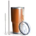 thumbnail image 2 of 30oz Orange and Grey Abstract Art Artwork Tumblers Stainless Steel Tumbler with Lid and Straw,Vacuum Insulated Double Wall Travel Tumbler Cups Mug with Cleaning Brush for Coffee,Tea, 2 of 7