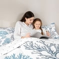 thumbnail image 4 of Manfei Blue Coral Starfish Seashell Full Size Comforter Sets for Kids Boys and Girls, Underwater World Bedding Sets, Reversible 3pcs, 1 Comforter and 2 Pillowcases, 4 of 6