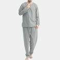 thumbnail image 2 of Outfmvch hoodies for men Casual Solid Long Sleeve Pant Set Pajamas Lounge Two Piece womens tops mens sweaters Grey, 2 of 8