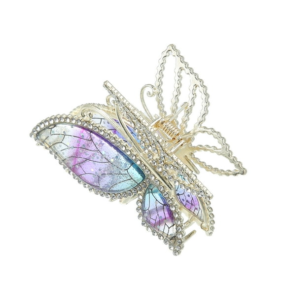 Vocoste Rhinestone Butterfly Hair Clips Barrettes Cute Butterfly Metal Hair Clips for Women Purple 2.76"x1.57"