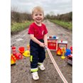 thumbnail image 4 of RUINIXCW Toddler Baby Boy Girl Firefighter Outfit Summer Clothes Kids Firefighter Costume Short Sleeve T-shirt Suspender Pants Overalls Halloween Birthday Outfits, 4 of 10