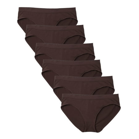 

Kalon Women s 6 Pack Hipster Brief Nylon Spandex Underwear (4X-Large Chocolate)