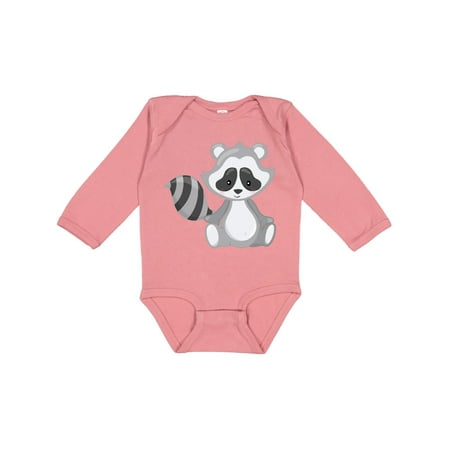 

Inktastic Cute Woodland Animal Raccoon Boys or Girls Long Sleeve Baby Bodysuit