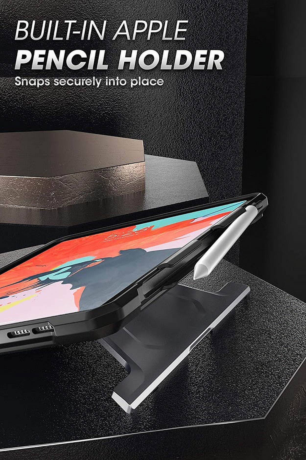 SUPCASE Unicorn Beetle Series Case Designed for iPad Pro 11 (2020 Release), with Built-in Apple Pencil Holder Full-Body Kickstand Rugged Protective Case for iPad Pro 11 (Black)