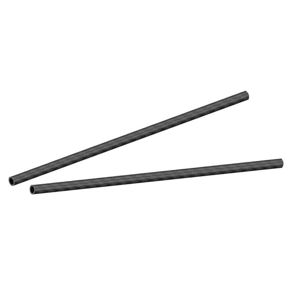 Uxcell Carbon Fiber Round Tube 6x4x200mm 3K Roll Wrapped Matt Surface for RC Airplane 2 Pack