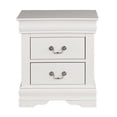 thumbnail image 6 of Solid Rubberwood Nightstand, No Assembly Required End Table with 2 Drawers & Metal Handles, Vintage Accent Table for Bedroom, Living Room, White, 6 of 10