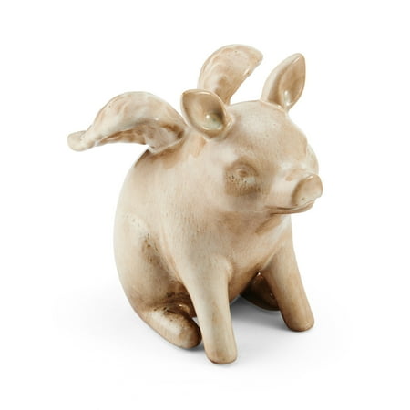 Elements White Ceramic Flying Pig Figurine, White (Best Glue For Ceramic Figurine)