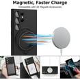 thumbnail image 2 of Compatible with Samsung Galaxy S22 Ultra Case with Magnetic Ring Holder [Compatible with Magsafe & Camera Lens Protector] Soft TPU Shockproof Kickstand Phone Case for Galaxy S22 Ultra Black, 2 of 6
