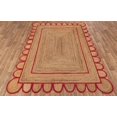 thumbnail image 2 of Scallop Pattern Jute Bohemian Area Rug (Pink, 9'x15'), 2 of 3