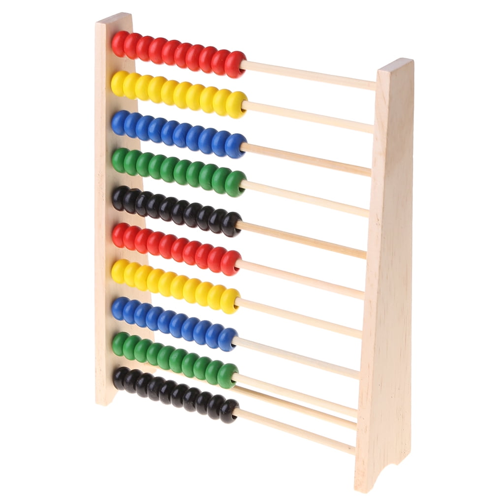 1pc Chic Safe Colorful Wooden Educational Abacus Counting Beads 