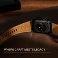 thumbnail image 3 of Leather Bands Compatible for Apple Watch Band 38/40/41/42mm Genuine Calfskin Leather Durable Matel Connector Replacement Strap Fits Men iWatch Ultra 10 9 8 7 6 5 4 3 SE BlackClassic Retro Walnut, 3 of 7