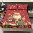 thumbnail image 4 of HELLHERO Santa Claus and the Starry Sky 3 Piece Fitted Bedding Set for Women Kids, 1 Fitted Sheet and 2 Pillowcases, No Flat Sheet Deep Pocket Cozy Fitted Set for Home Decor Kids Bedroom, 4 of 6