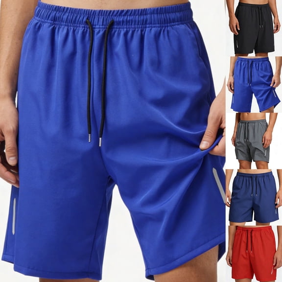 FRSASU Men's Athletic Shorts Basketball Drawstring Sport Workout Shorts Gym Quick-Dry Mesh Cool Activewear Red