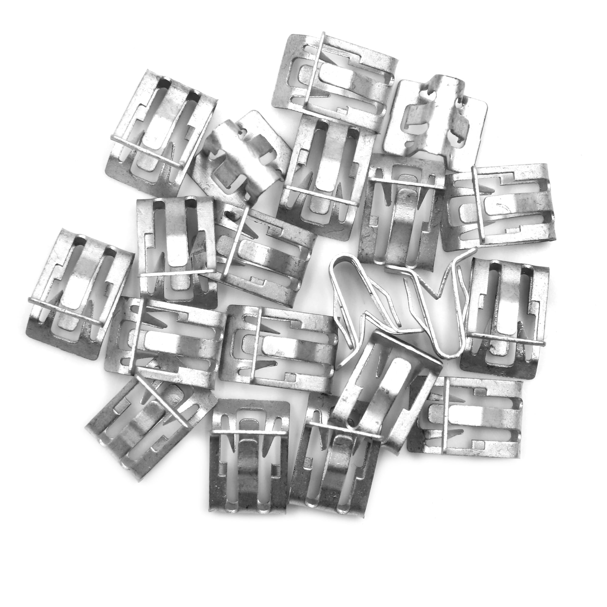 20pcs Silver Tone Metal Fastener Retainer Dash Dashboard Trim Clip for
