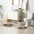 thumbnail image 5 of U-Shaped Toilet Mat Plush Bathroom Rug Mat Non Slip Bathroom Mats Christmas Wreath Pattern, 5 of 5