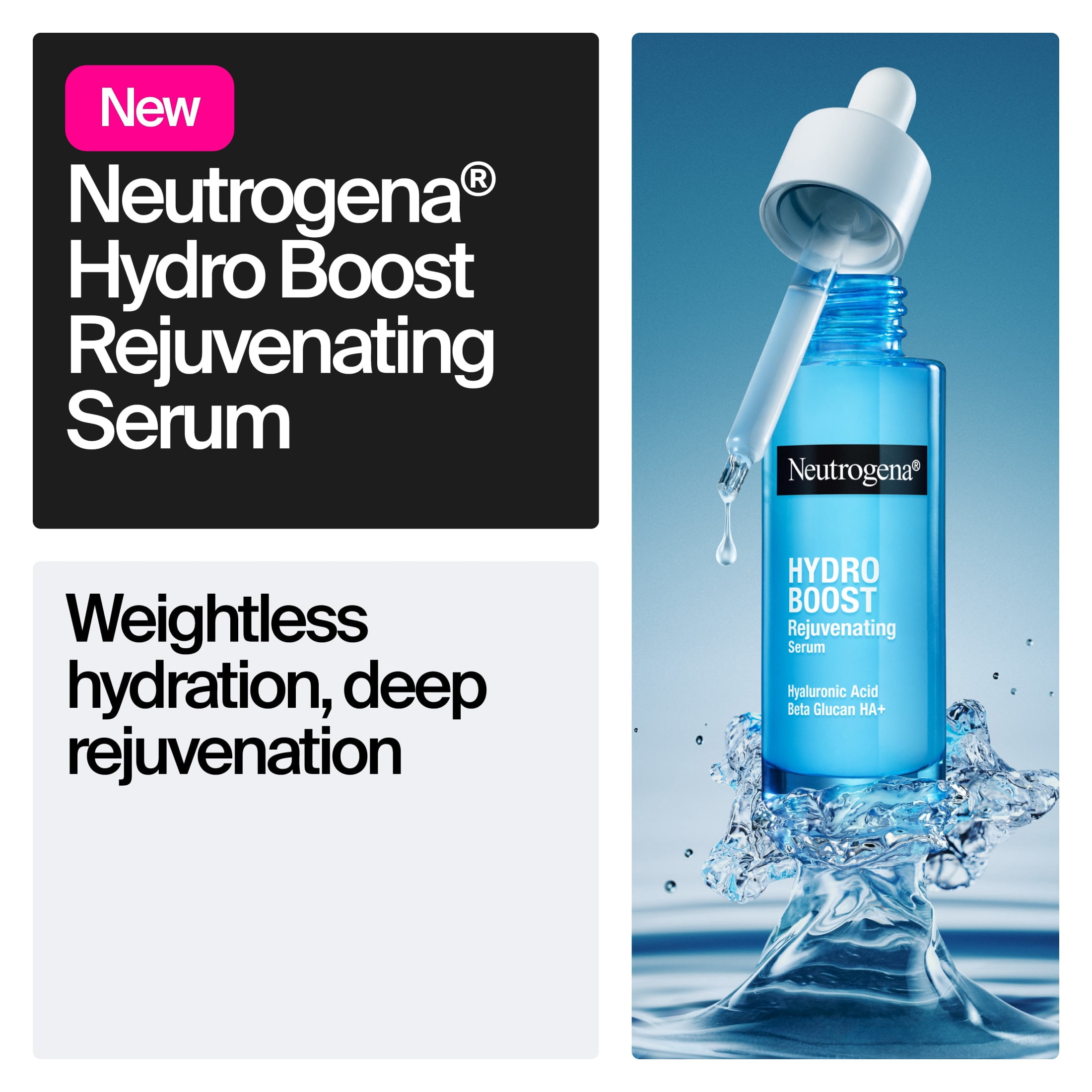 Neutrogena Hydro Boost Hyaluronic Acid Rejuvenating Serum, Skin Barrier Support Face Serum