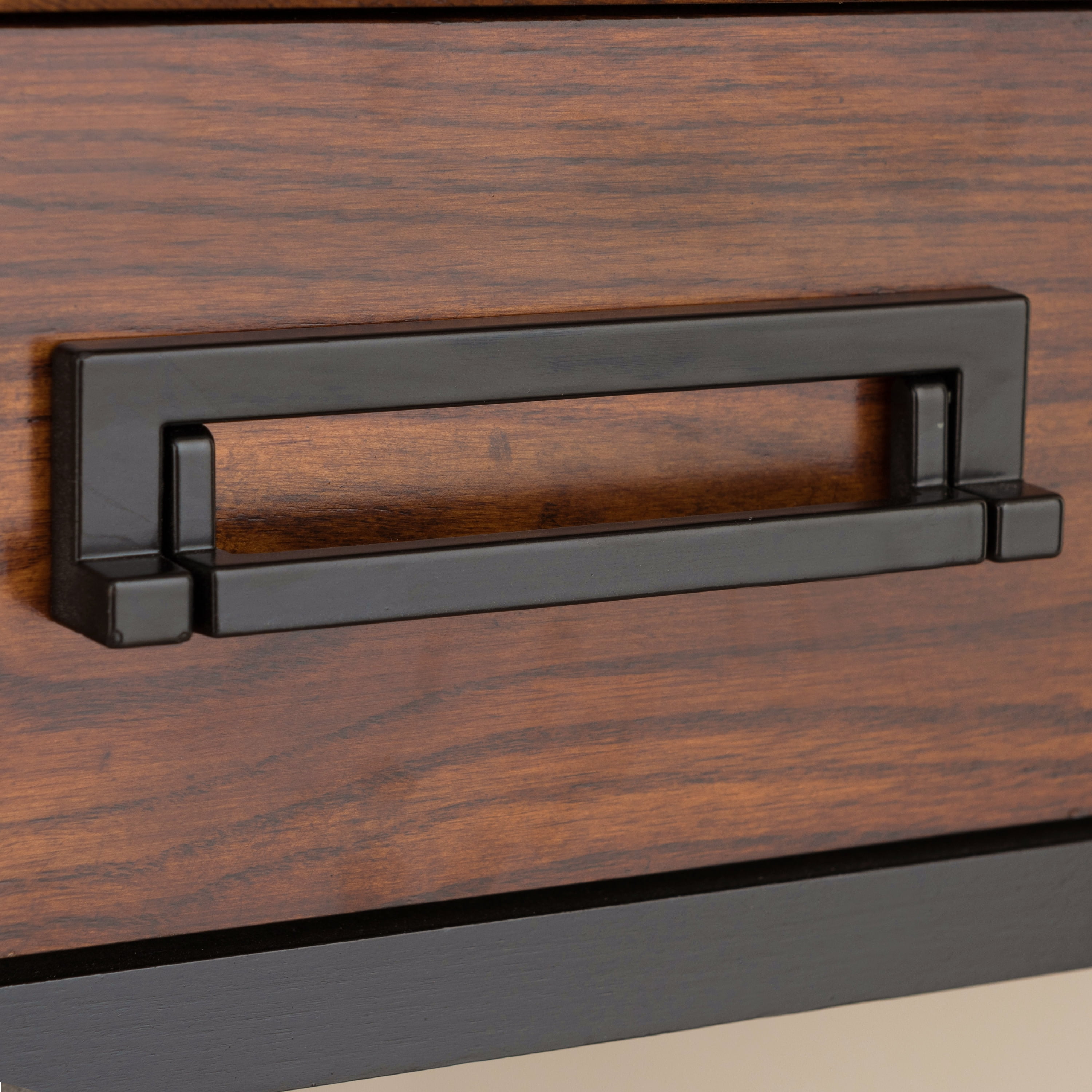 Leick Home Ironcraft Mission Oak and Black Corner Writing Desk with Storage