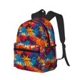 thumbnail image 2 of Daiia Colorful Hawaii Palms School Backpack for Men Women, Unisex Large Waterproof Bookbag Schoolbag Casual Daypack for High School/College/Teens/Travel/Work Black, 2 of 8