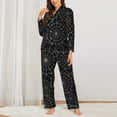 thumbnail image 2 of Cauagu Spider Web Black Print Women's Long-Sleeve Pajamas Set Soft Pj Lounge Sets Button Down Sleepwear for Women 2 Piece Pjs Set with Long Pants-Medium, 2 of 7