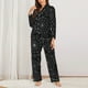 thumbnail image 2 of Balery Spider Web Black Conjunto de Pijama con Estampado para Mujer, Conjunto de Dos Piezas con Manga Larga, Ropa de Dormir Suave con Bolsillos, Pijamas Cómodos-Medium, 2 of 7