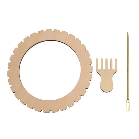 

NUOLUX Beech Wood Round Loom Wood Stick Wood Comb Hand-woven Tapestries Wood Loom (Small Size Wood Color)