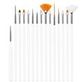 thumbnail image 1 of 5/20 piezas pincel para decoración de uñas, punta de diseño, pintura, dibujo, tallado, punteado, delineador plano, Gel acrílico, herramientas de manicura de esmalte UV, 1 of 4