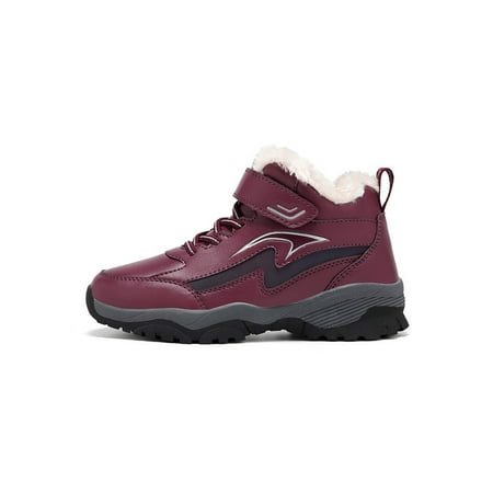 

Difumos Unisex Sneakers Plush Lined Flats Comfort Warm Sneaker Cold Weather Slip Resistant Casual Shoes Breathable Non-slip Walking Shoe Purple Red 5.5