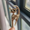 thumbnail image 4 of AOOOWER Sparkling Rhinestones Cats Brooch Pin Animal Shaped Lapel Badge Enamel Breastpin Accessory for Parties and Daily Wear, 4 of 10