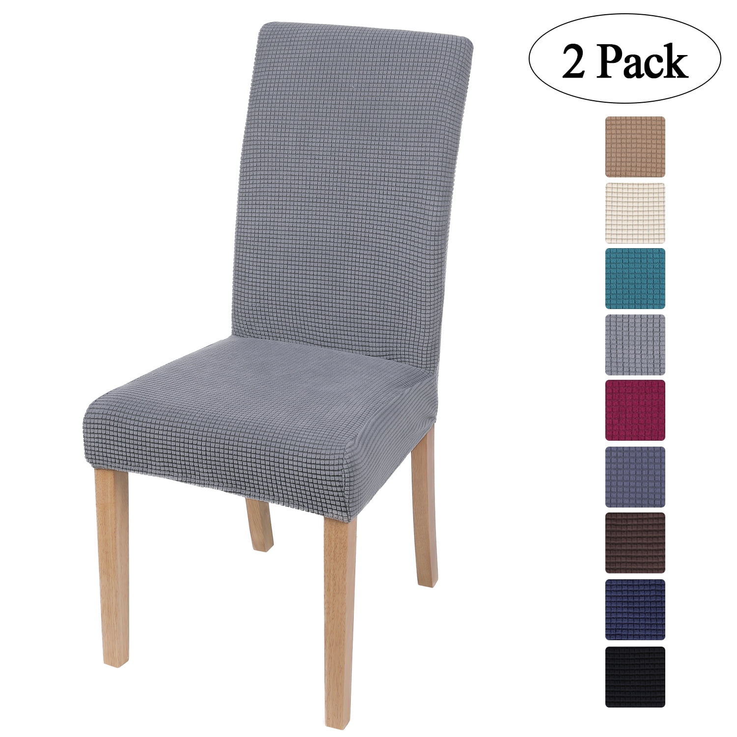 Smiry 2 Pack Chair Covers for Dining Room, Stretch Chair Protector