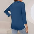 thumbnail image 4 of Oplxuo Womens 3/4 Length Sleeve Golf Shirts 1/4 Zipper Casual Collared Tops Dressy Loose Solid Tunic Tshirt Blouses, 4 of 6