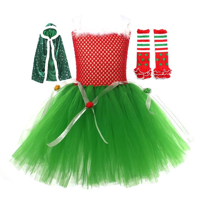 Disfraz de tutú de Navidad para niña, traje de malla de choque, trajes de fiesta de cumpleaños, regalo de actuación en escenario