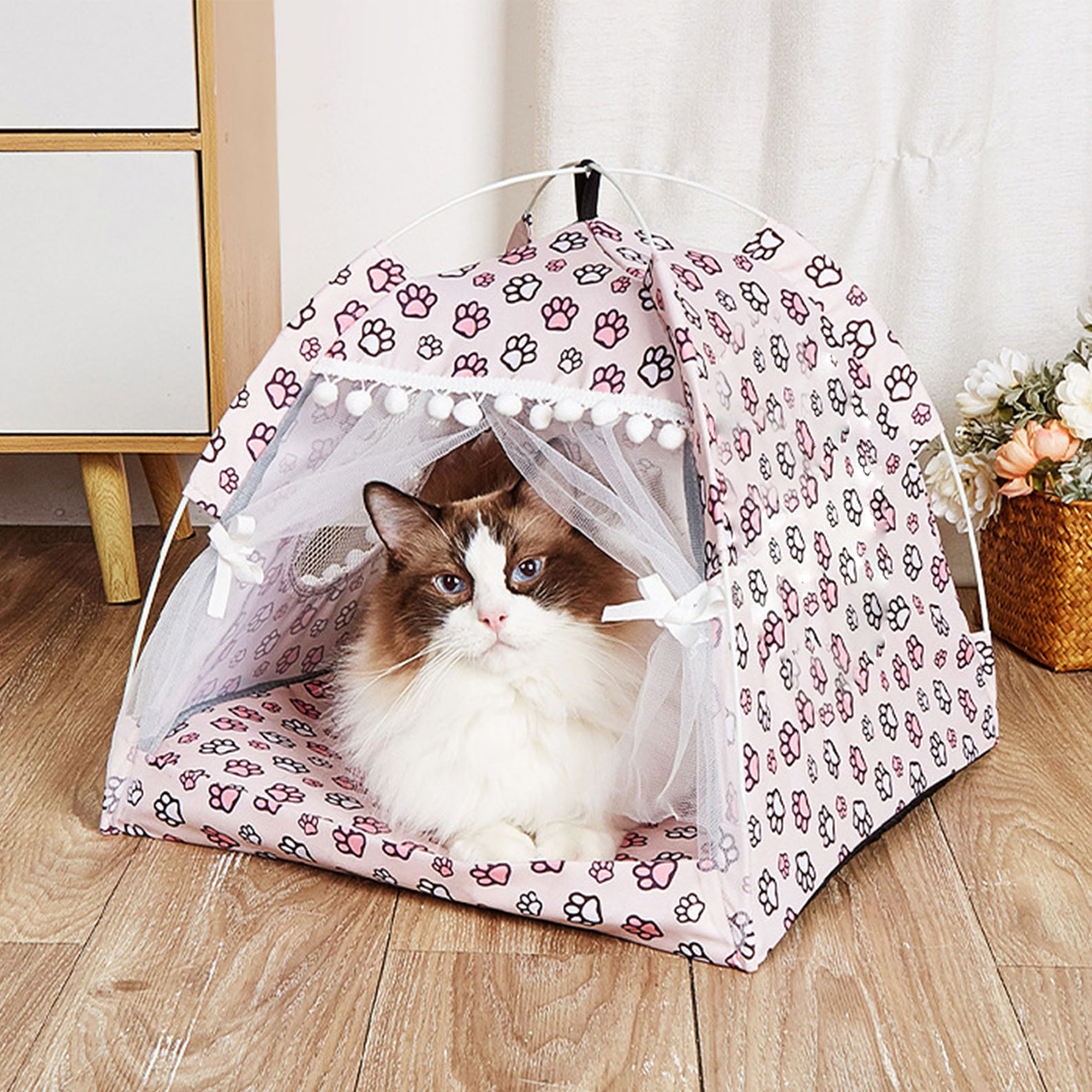 Pet Teepee Dogs Bed for Dogs Outdoor Camping Resting Tent Portable Lightweight Puppy Pet Tent