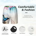 thumbnail image 3 of Yiaed Butterfly In Blossoms Zen Print Mens Swim Trunks Bathing Suit Compression Liner Beach Swim Shorts Swimwear Quick Dry Zipper Pocket No-Chafing Board Short-, 3 of 6