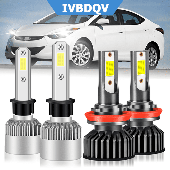 For Hyundai Elantra 2007-2013 H1 H11 LED Headlight High Low Beam Bulbs 4pcs