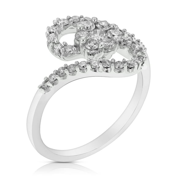 Vir Jewels 1/2 CTTW Diamond Cocktail Engagement Ring 14K White Gold Round Prong Set