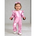 thumbnail image 6 of Miaeowve Toddler Baby Girls Metallic Romper Long Sleeve Ruffled Bodysuit Sparkly Birthday Party Outfit Pink 12-18M, 6 of 7