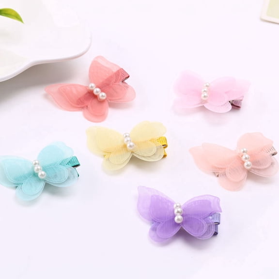 WEUVEB 8Pcs Hair Clip Decorative Random Color Toddlers Hair Accessories with Bow Tie Style