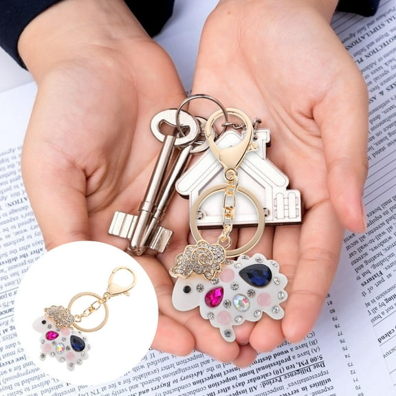 Sheep Keychain Charms Pendant Accessories for Jewelry Making, Necklace Adornments, Doll Charms, Key Chain Decorations