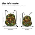 thumbnail image 2 of Wukai Happy Halloween Floral Drawstring Backpack Bag Sport Gym Sackpack Large Size String Backpack Cinch for Women Men-Small, 2 of 6