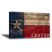 Awkward Styles Texas Star Framed Canvas Art Office Decor Made in USA Canvas Decor for America Lovers Patriotic Wall Art Canyon TX Flag The Lone Star State Flag Ready to Hang Canvas Decorations