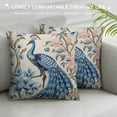 thumbnail image 3 of COMIO Chinese style blue and white porcelain peacock Pillow Covers Decorative Couch Pillow Cases Set of  Throw Pillows Decor For Living Room Bed Couch Sofa Porch, 3 of 5