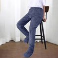 thumbnail image 6 of APEXFWDT Womens Fuzzy Fleece Pajama Pants Footed Sweatpants Soft Warm Footing Homewear Winter Comfy Nightwear Loungewear Loose PJ Bottom XL Navy, 6 of 7