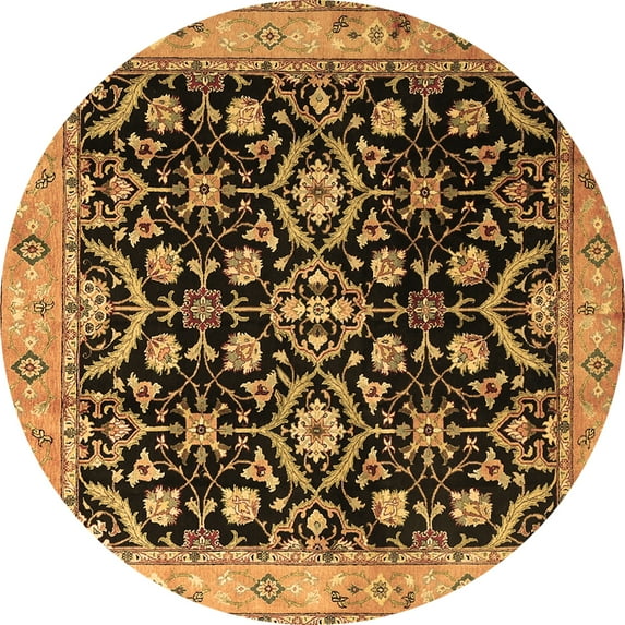 Ahgly Company Indoor Round Persian Brown Traditional Area Rugs, 6' Round